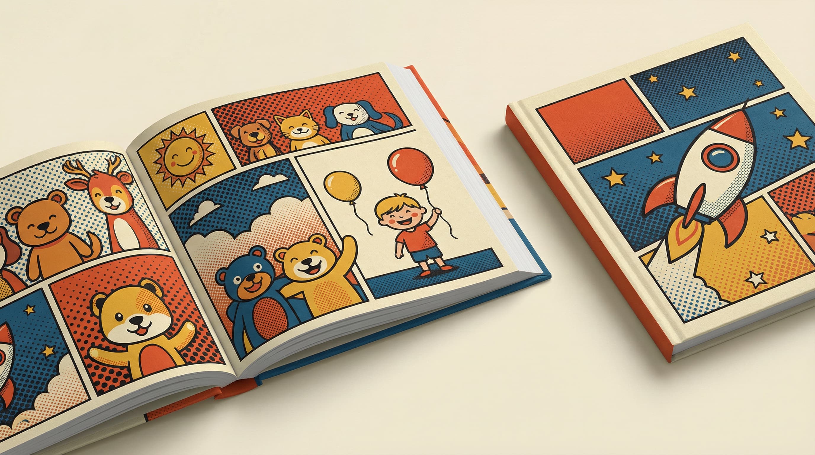 A real printed hardcover storybook held in two hands